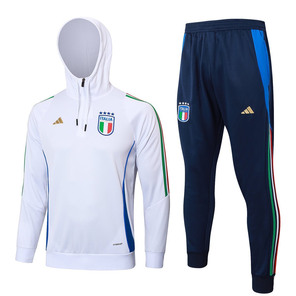 2024 Italy Blue and White Premium Tracksuit - Premium Quality Kits at Football Monarch