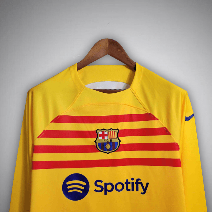 23/24 FC Barcelona Long Sleeve Away Kit - Premium Quality Kits at Football Monarch