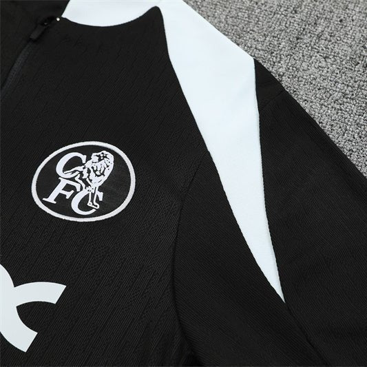 25/26 Chelsea Black Tracksuit - Premium Quality Kits at Football Monarch