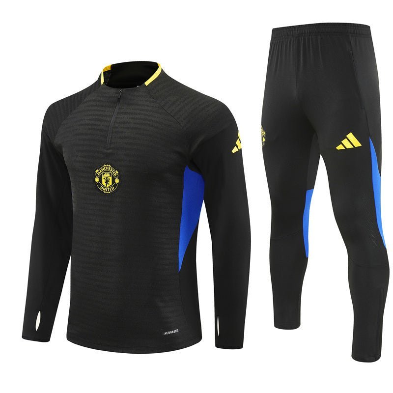 25/26 Manchester United Training Black Tracksuit - Premium Quality Kits at Football Monarch