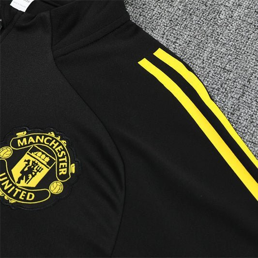 25/26 Manchester United Training Black Tracksuit - Premium Quality Kits at Football Monarch
