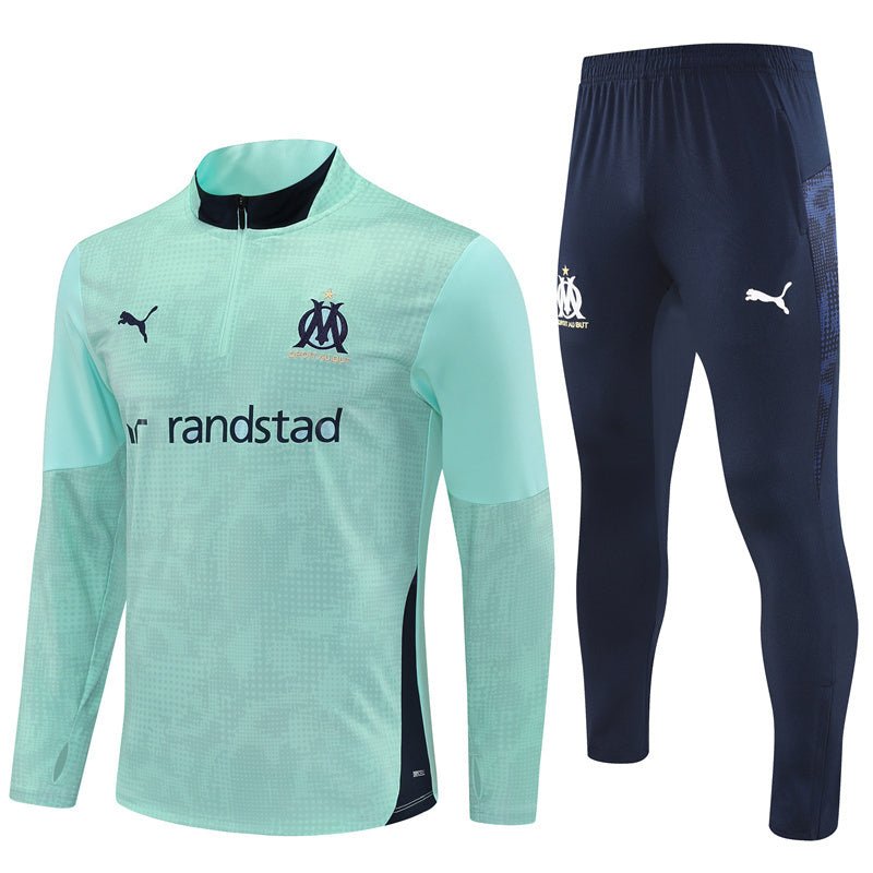 25/26 Marseille Training Mint Green Kids Size Tracksuit - Premium Quality Kits at Football Monarch