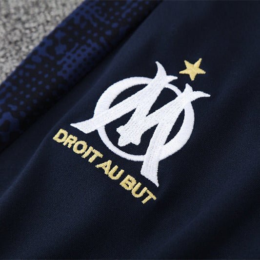 25/26 Marseille Training Navy Blue Tracksuit - Premium Quality Kits at Football Monarch