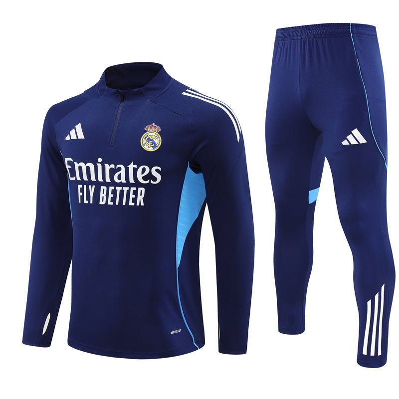 25/26 Real Madrid Training Blue Kids Size Tracksuit - Premium Quality Kits at Football Monarch