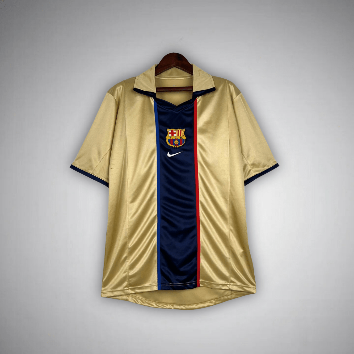 02/03 FC Barcelona Gold Away Retro Kit - Premium Quality Kits at Football Monarch