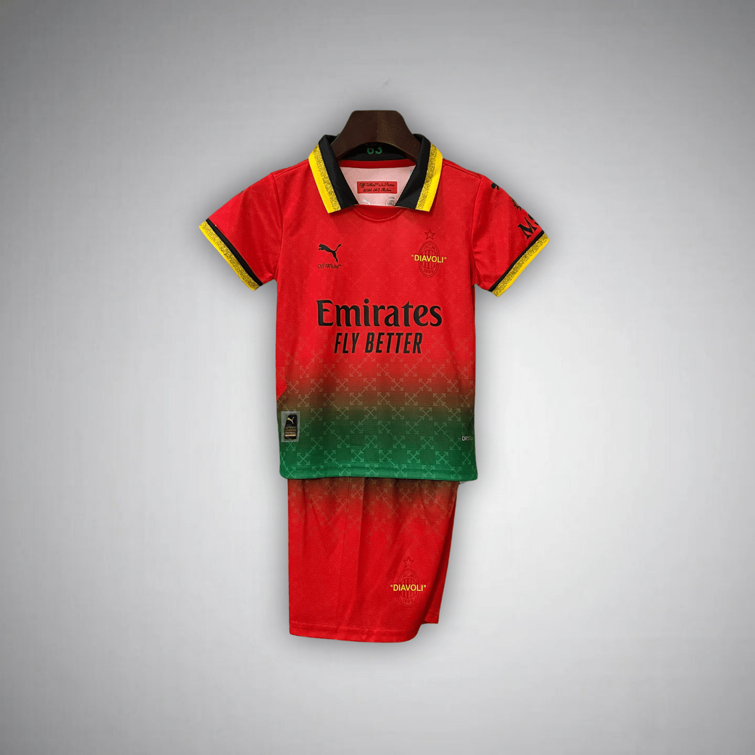 AC Milan x Off - White Premium Kids Size Kit - Premium Quality Kits at Football Monarch