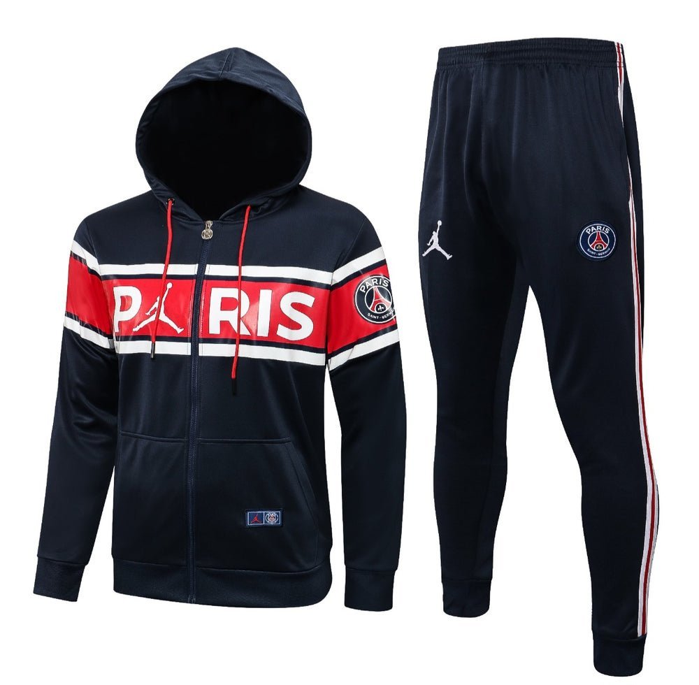 PSG Dark Blue and Red Premium Tracksuit - Premium Quality Kits at Football Monarch