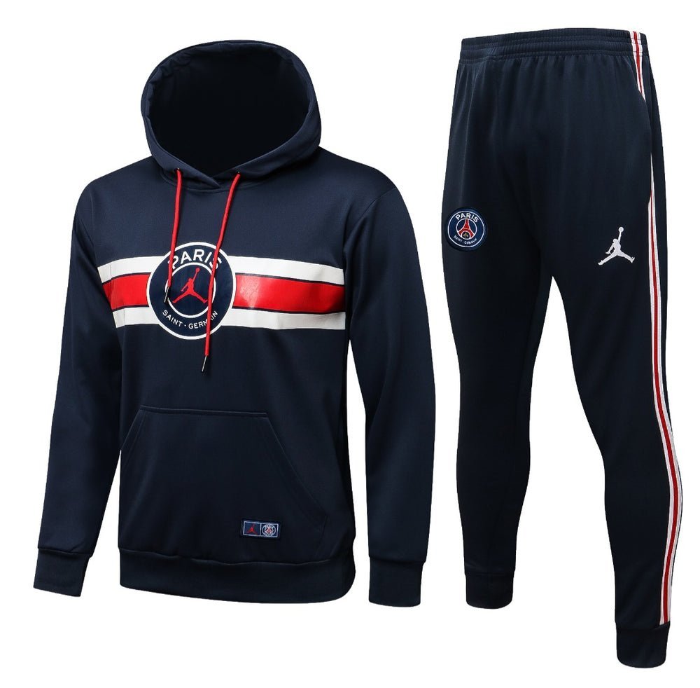 PSG Dark Blue and Red x White Premium Tracksuit - Premium Quality Kits at Football Monarch